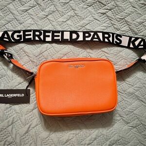 Karl Lagerfeld Paris Marbella Camera Crossbody Bag in Ginger